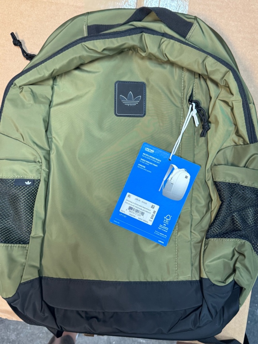 adidas Olive Green and Black Everyday Backpack